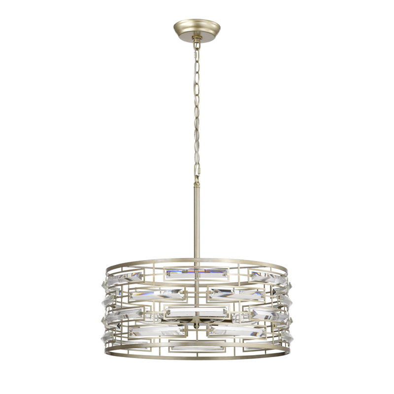 Lustre tambour 20 lumières Panra, Champagne brossé