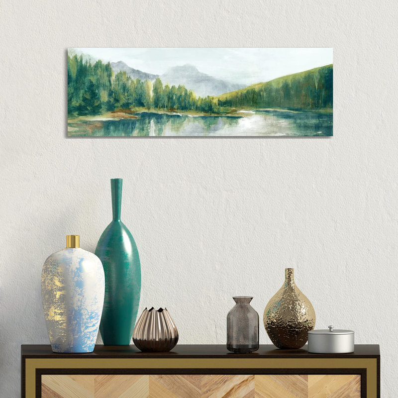 Spring Mountain View by Eva Watts - Wrapped Canvas Panoramic Painting, 30.48 cm H x 91.44 cm W x 1.91 cm D