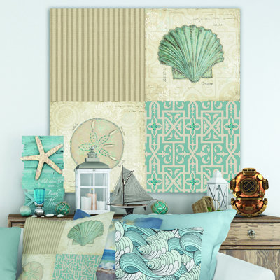 «Beach Treasures Collage I», impression sur toile tendue