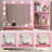 Vanity Desk With Mirror & Light, Large Drawer Three Level Storage Dresser
