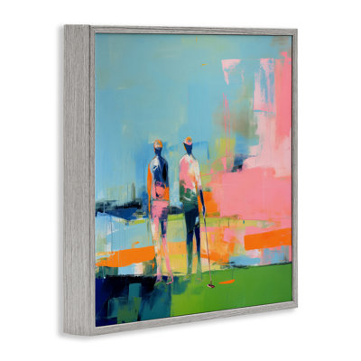 Abstract Golfing Scene Framed Giclee Art by Irena Orlov