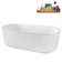 67" Streamline Soaking Glossy White Freestanding Tub and Tray With Internal Drain
