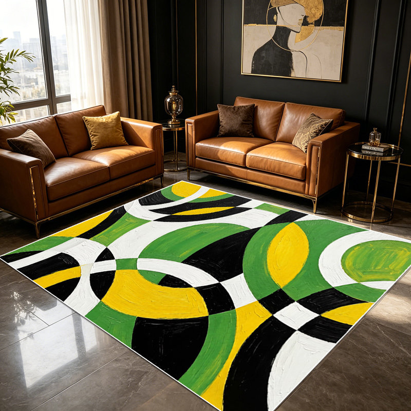 Modern abstract geometric carpet, soft and easy to clean, suitable for living rooms, bedrooms, dining rooms, study rooms, and other indoor spaces