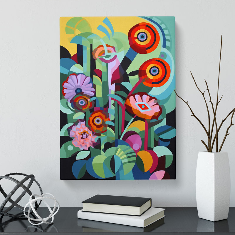Teyvione Flowers Constructivism Vol.5 - Wrapped Canvas, 50cm H x 35cm W x 3cm D