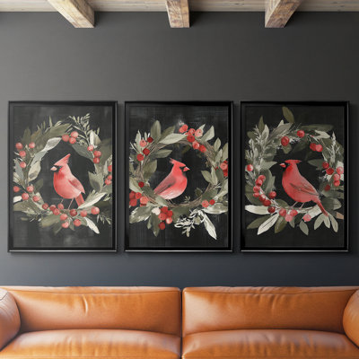 Christmas Holiday Art XXX - Toile tendue avec châssis sur mesure - 3 pièces