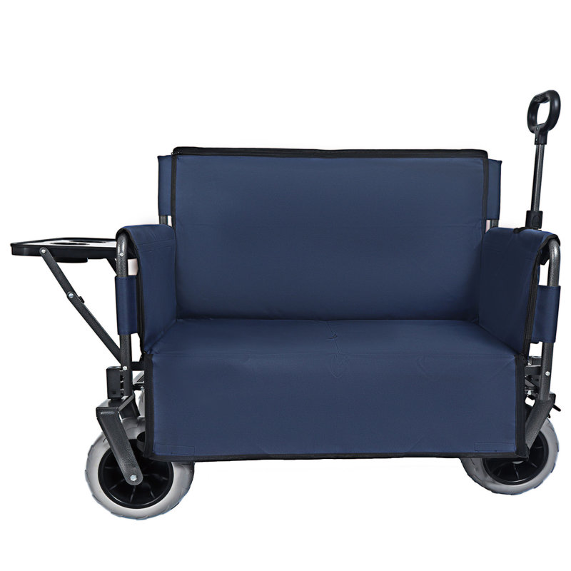 Folding Wagon With Bench Seat, Dark Blue