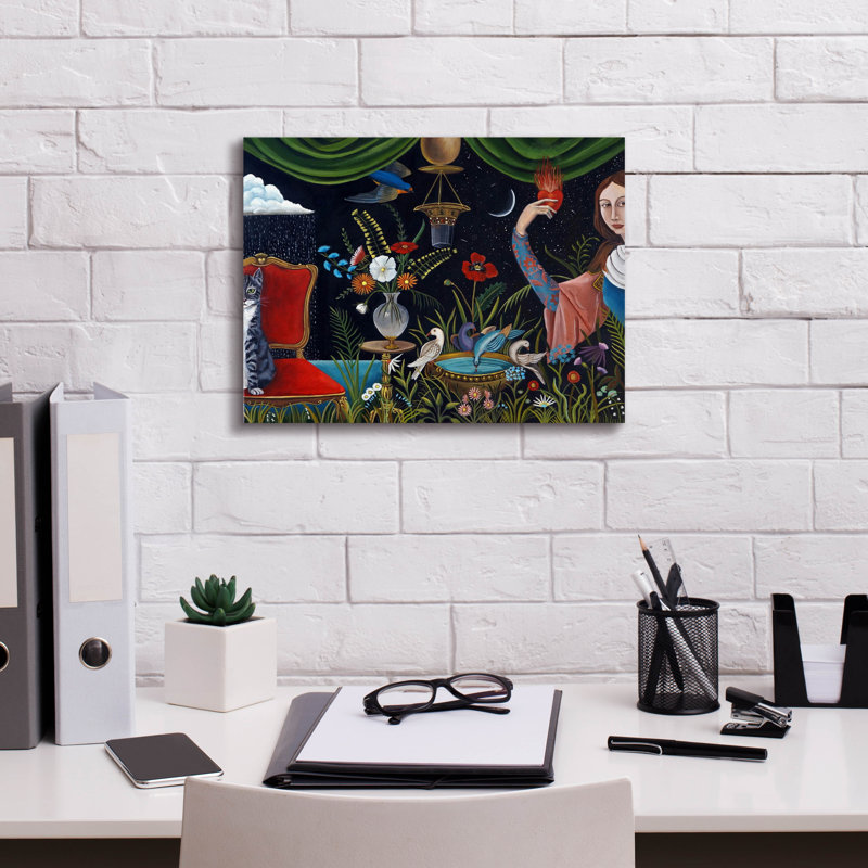 «Katrinas World» par Catherine A Nolin, art mural sur toile, H 12 po x l 16 po x P 0,75 po
