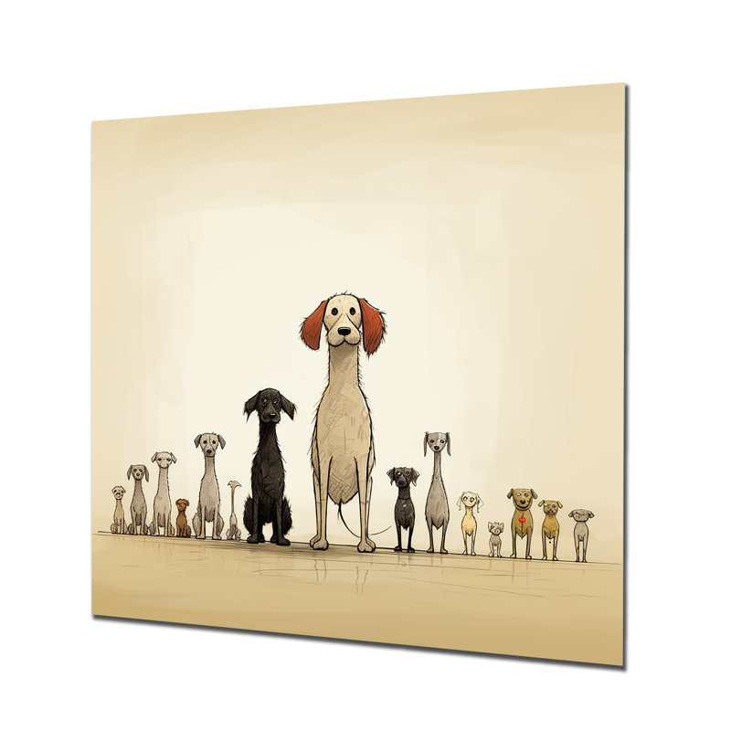 «Grey Childrens Dog Nursery», impression d'art mural en métal fractal, H 29 po x l 29 po