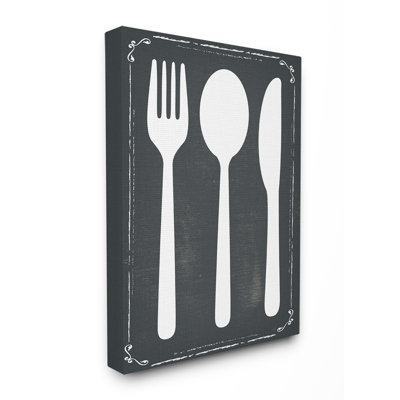 «Black and White Utensils Silhouette», impression