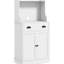 Armoire de salle à manger blanche - avec tablette réglable et tiroir de rangement pour appareils électroménagers avec espace