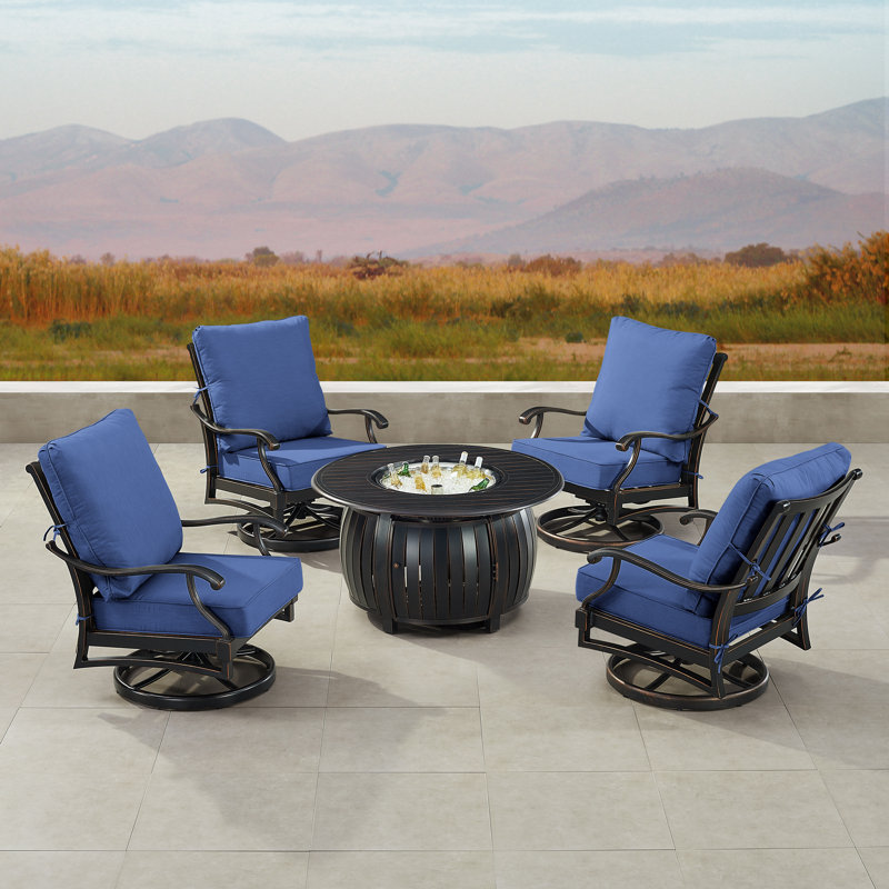 Malillani Outdoor 6 - Piece Conversation Set, Blue