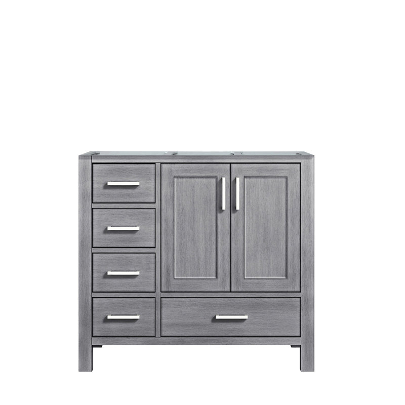 Meuble-lavabo gris patiné 36 po X P 22 po D, décalage à droite