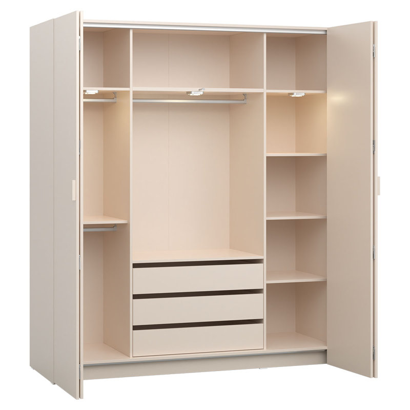 Essie 4 Door Wardrobe, Oak, 206cm H x 180cm W x 56.7cm D