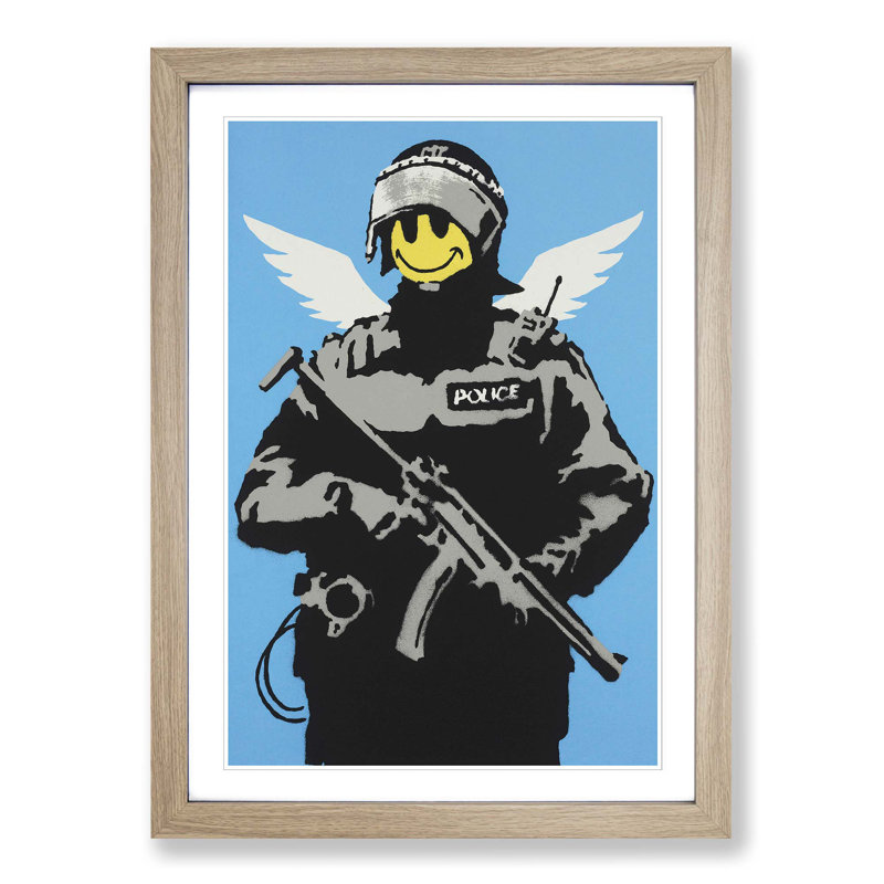 Banksy - Single Picture Frame Painting, Oak