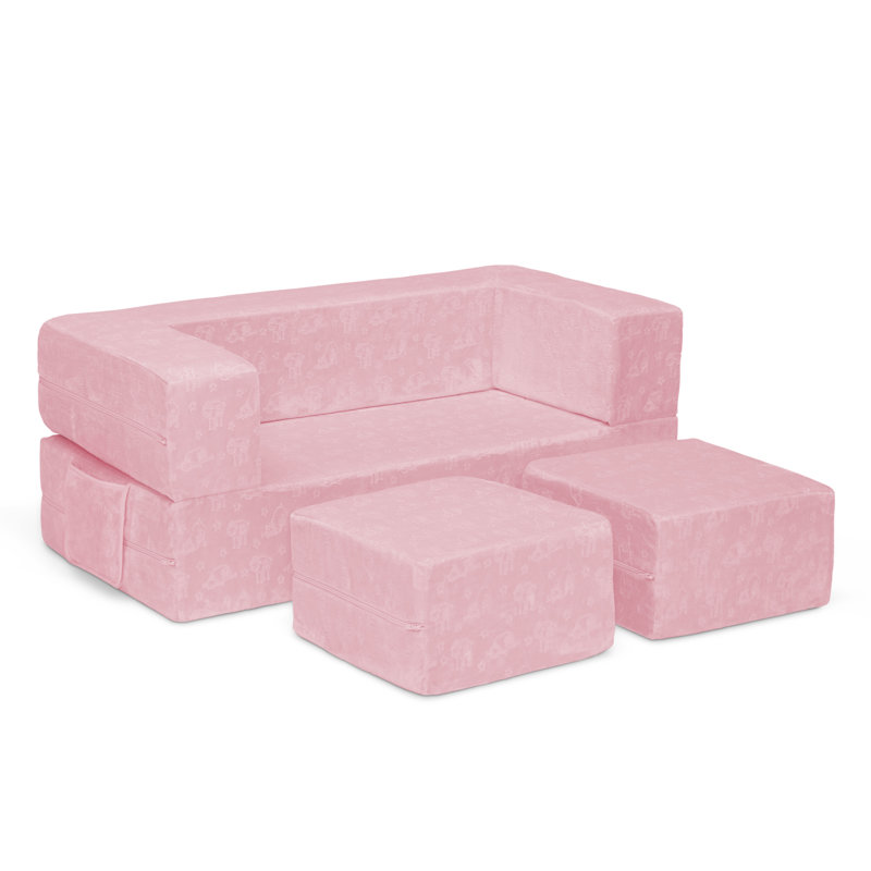 Serta Perfect Sleeper Convertible Sofa and Play Set, Pink