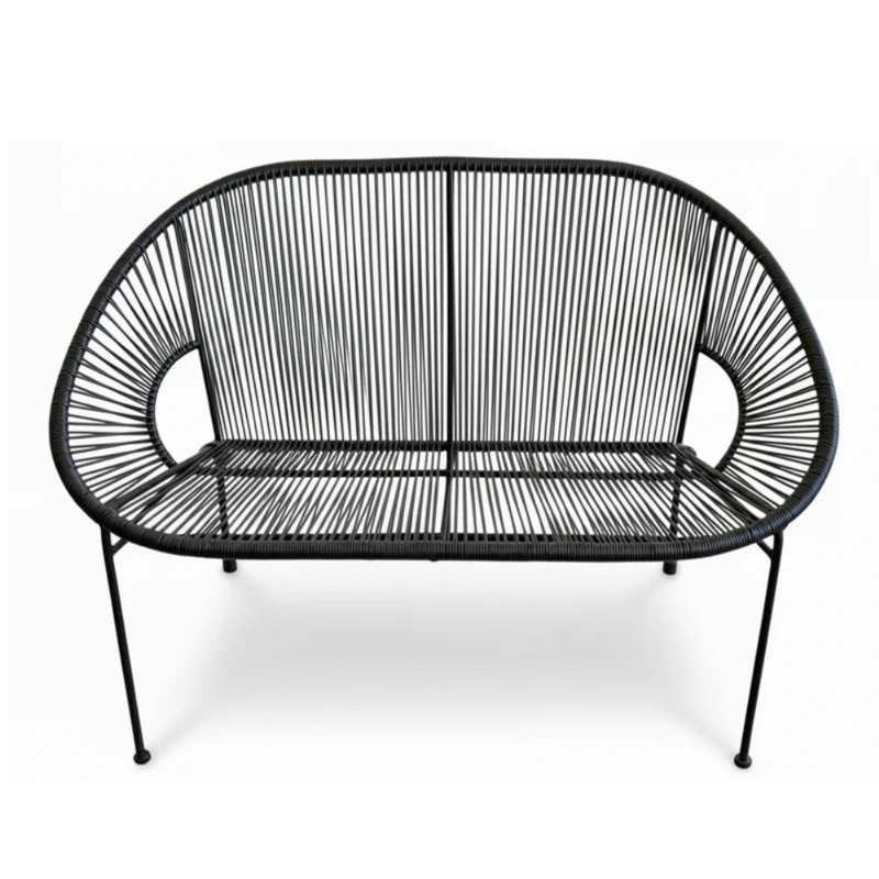 Solara Outdoor Loveseat Set of 4, Black