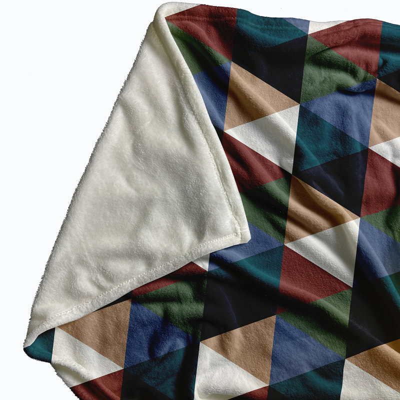 Pauline Plain Weave / Muslin Throw Blanket, Taupe/Black/Red