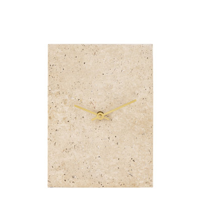 Light Travertine Marble Rectangular Table Clock