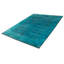 Tapis unique en laine noué à la main turquoise 8 pi 11 po x 11 pi 8 po