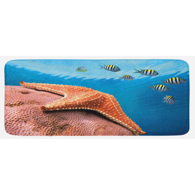 Tapis de cuisine en multicolore à surface d’eau de mer damselfish
