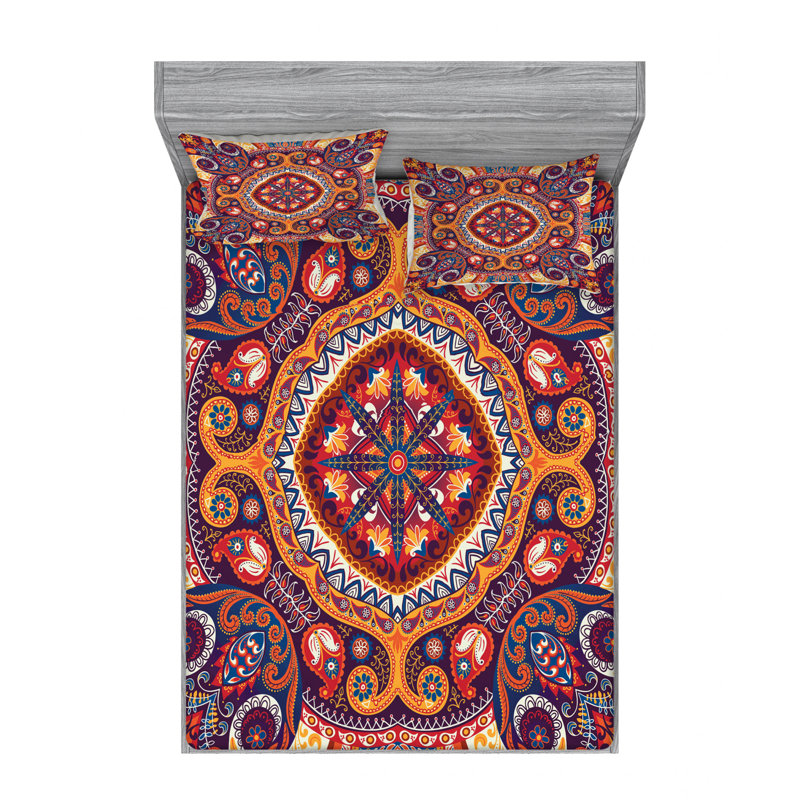 Microfiber Paisley Sheet Set, Queen, Paisley