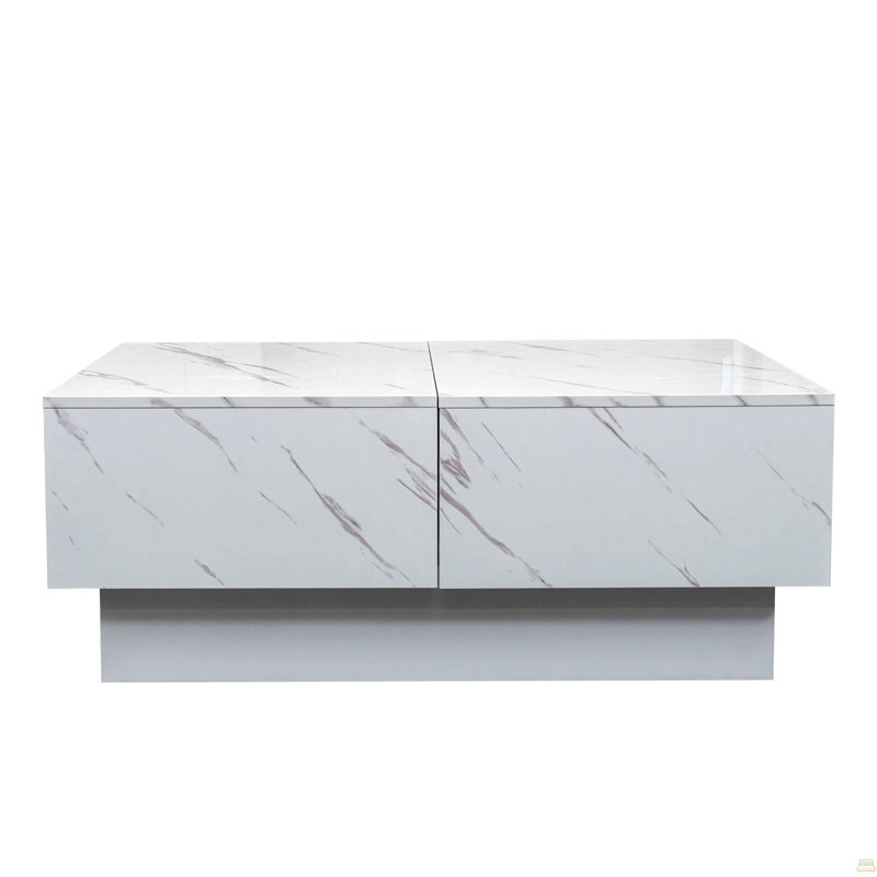 Coffee Table With Sliding Tabletop, Center Table With Hidden Storage Compartment, Extendable Table