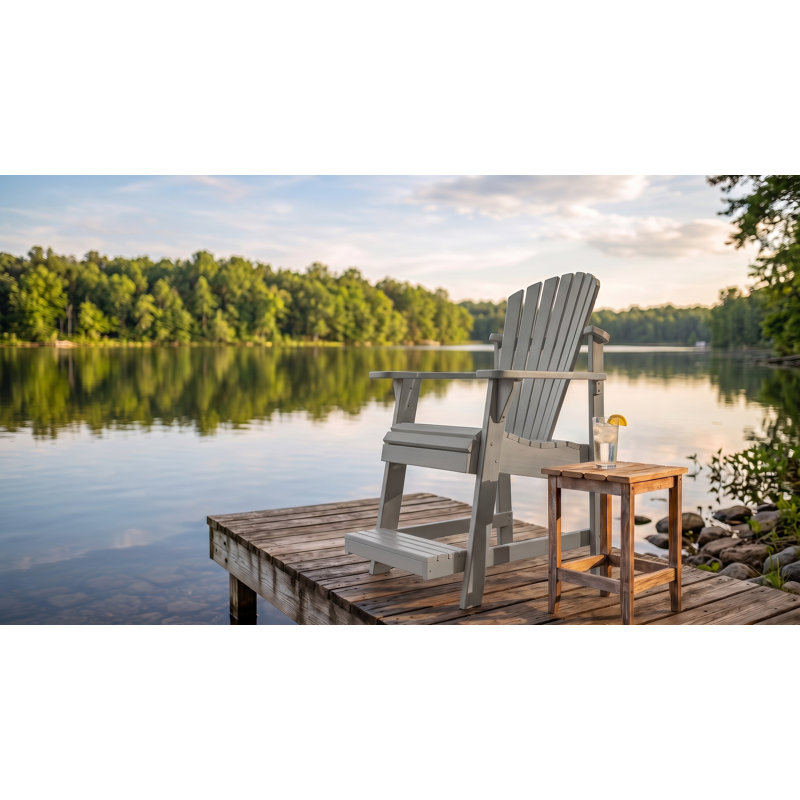 Chaise bistro Adirondack avec repose-pieds encastré Weathercraft, Gris antique