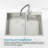 33"X19" Embedded Double Bowl Kitchen Sink, Handmade Sink In Brushed (Sink Only)