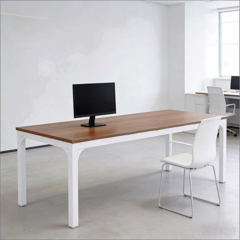 Rectangle Workspace Desk,Executive Desk,Computer Desk, Walnut, White