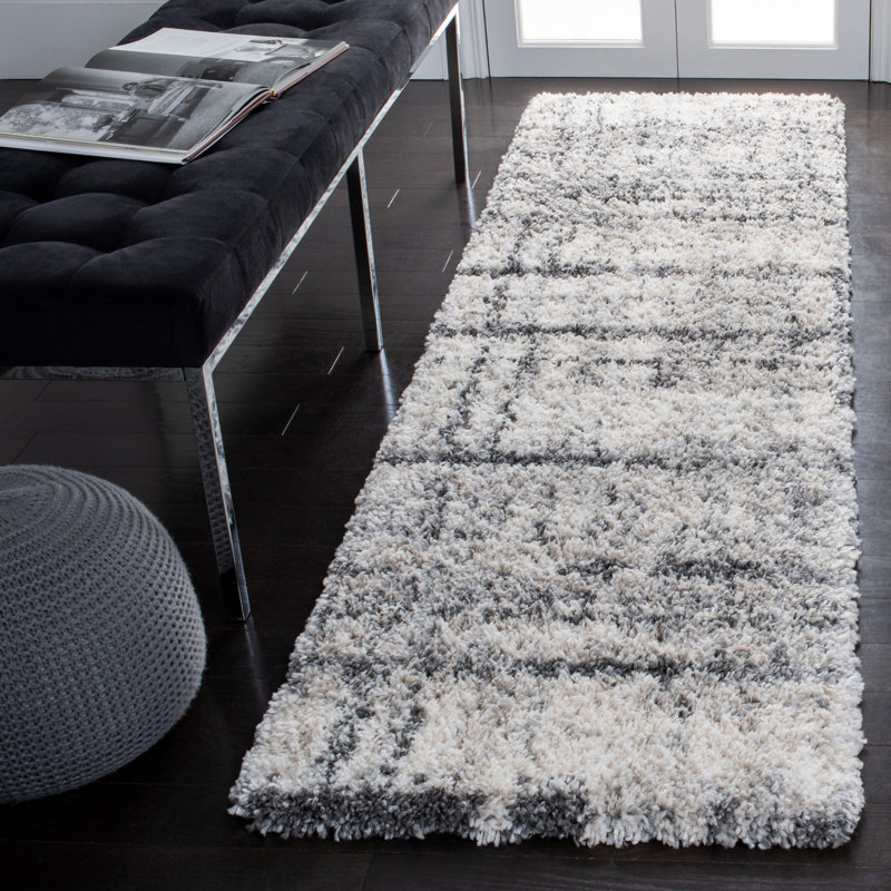 Kaylum Abstract Ivory/Grey Area Rug, Runner 2'3" x 12'