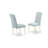 7-Pc Set Includes a Table and 6 Baby Blue Linen Fabric Parson Dining Chairs with Button Tufted Back - Wire Brushed Linen White.-1206424971-1206424970