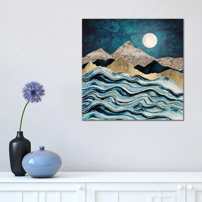 Indigo Sea by SpaceFrog Designs - Wrapped Canvas Painting