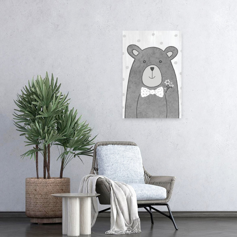 Petit ours fantaisiste, art contemporain, H 24 po x l 16 po