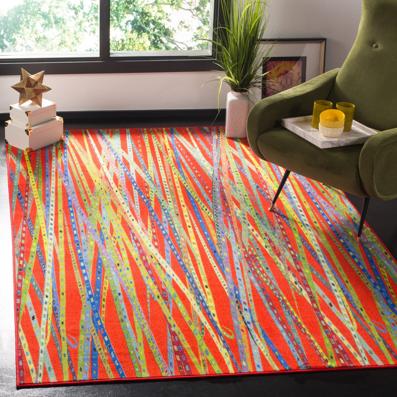 Tapis abstrait performance Zavala Aztec, Rectangle 5 pi 1 po x 7 pi 6 po