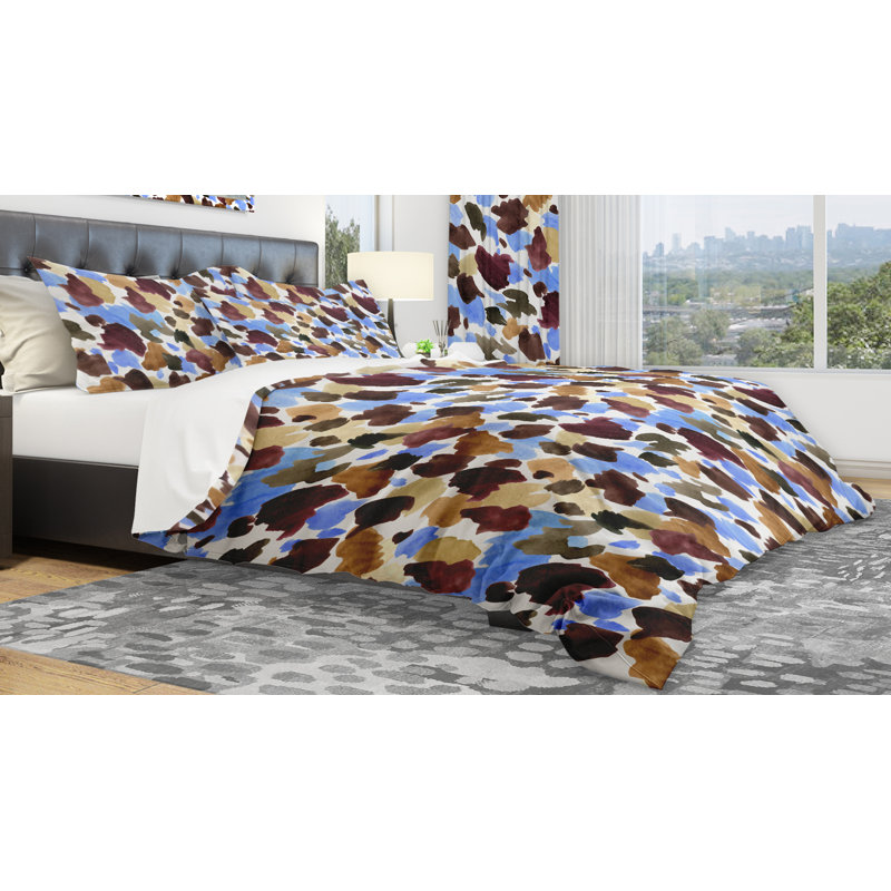 Ensemble de housse de couette designart leopard, Housse simple + 1 taie décorative