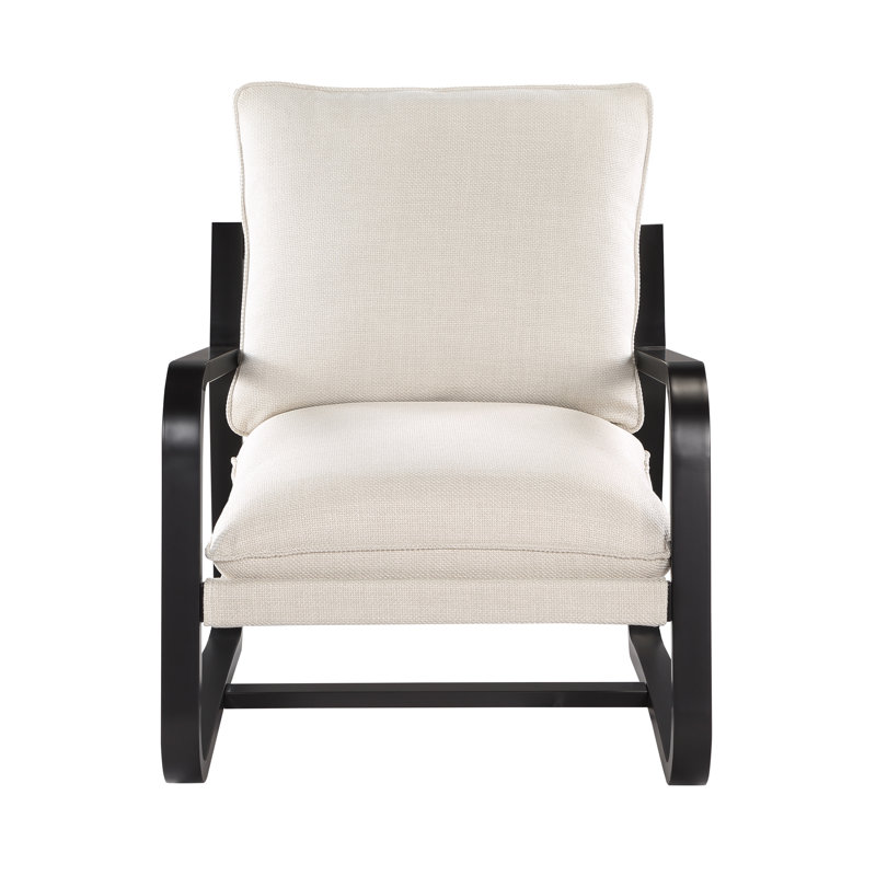 Chaise Sling revêtue de tissu avec structure en métal, Beige