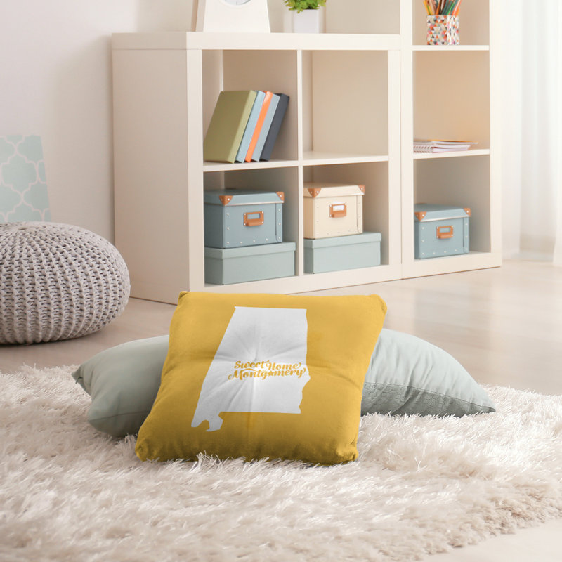 Housse de coussin et insert, H 26 po x l 26 po, Jaune, Montgomery