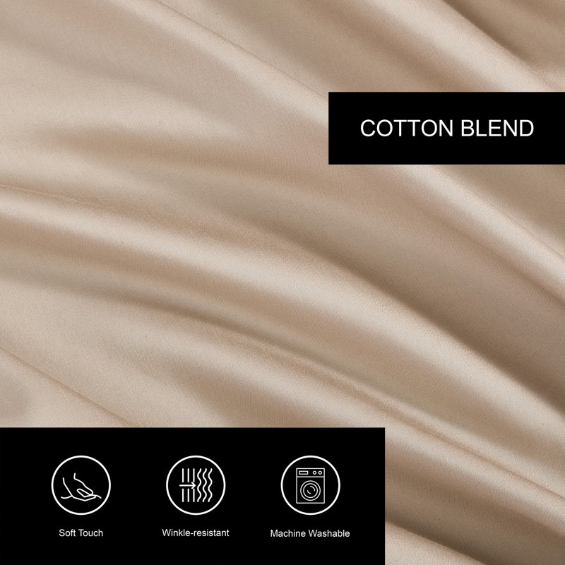 Vera Wang Tri Blend Solid Sheet Set, King Sheet Set with 2 Pillowcases, Beige