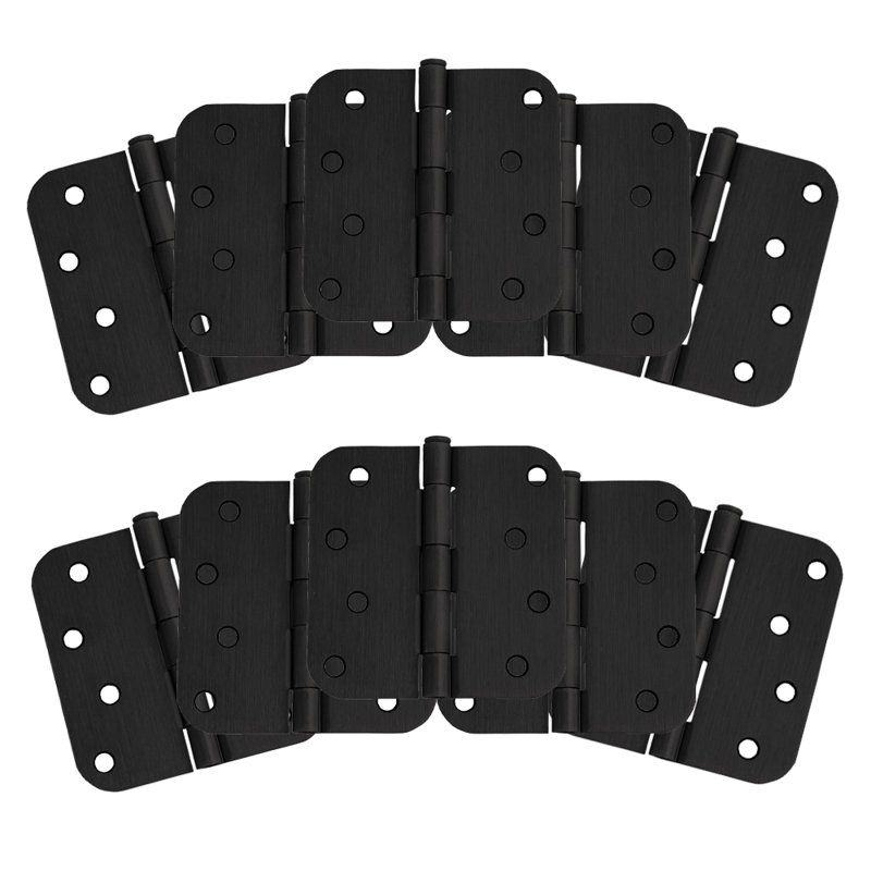 Charnières de porte 10 po H 4 po x l 4 po, Noir mat