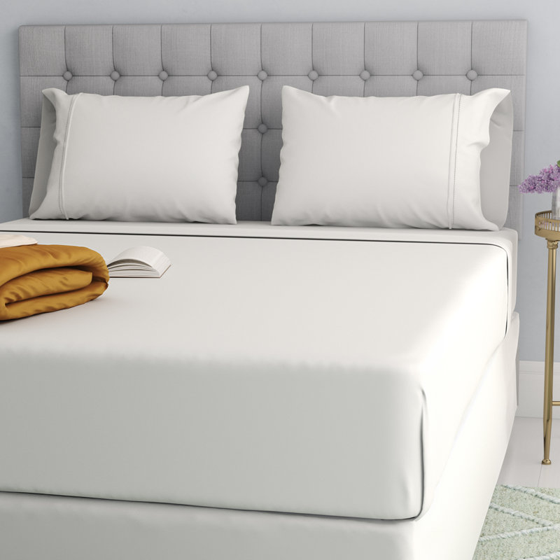 Monte Carlo Egyptian Cotton Sheet Set, Silver, Twin