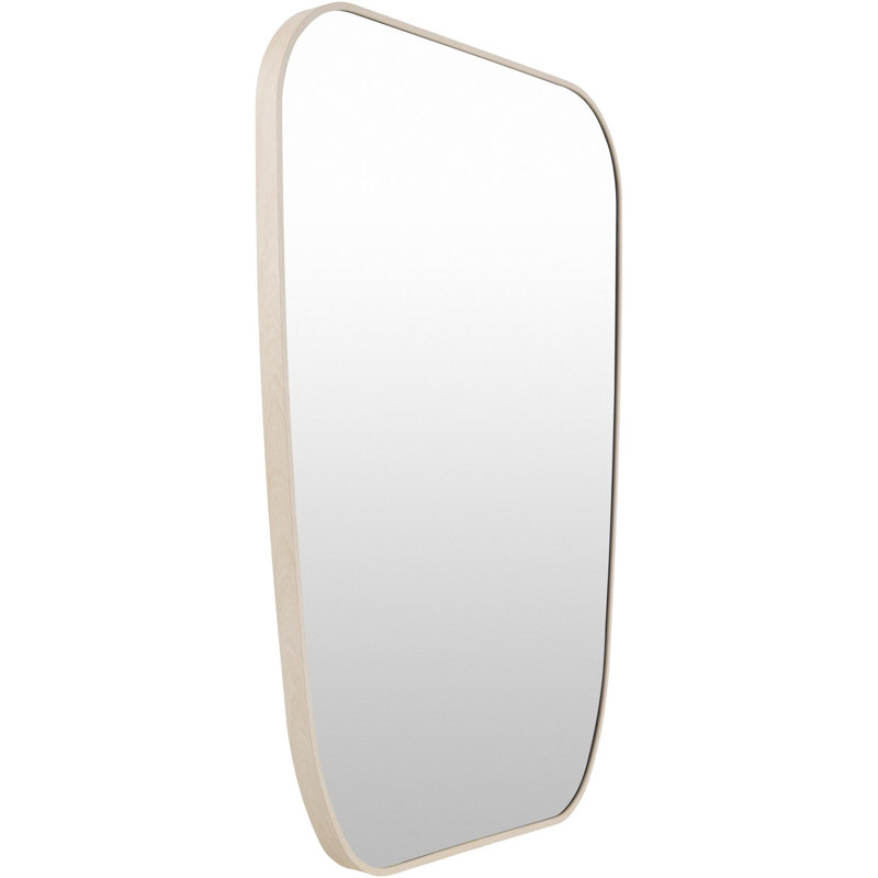 Miroir mural asymétrique en métal Sérone, Chêne blanchi