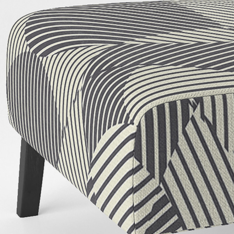 Fauteuil de chambre rembourré à motifs gris et crème
