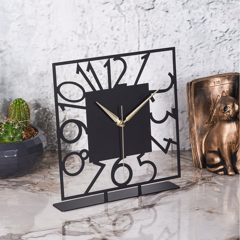 Elegant Black Decorative Clock, 9.8 inches Diameter | 100% Metal Construction, Thickness: 0.06 inches | Silent Mechanism, Operates on 1 AA Battery (Not Included) | Perfect for Home or Office Décor, Timeless Design