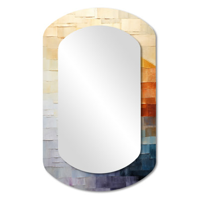 Minimalism Colours In Harmony - Irregular Rainbow Assymetrical Traditional Unique Wall Mirror