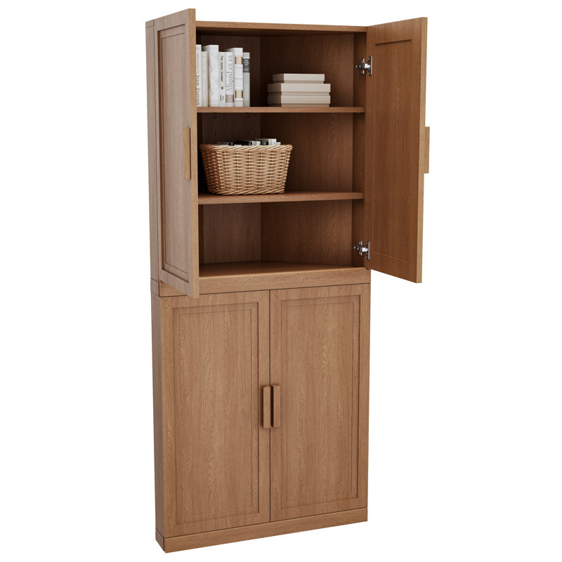 Armoire d'angle avec tablette réglable Cieria, Noyer