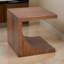 Table d'appoint Okai, plateau de table, bois de manguier brun massif de style C-100537404
