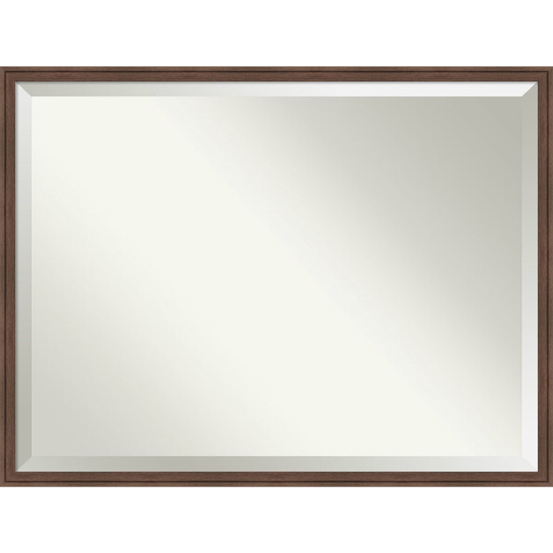 Miroir mural Merima, Brun moyen, Rectangle, 31,75 po x 41,75 po