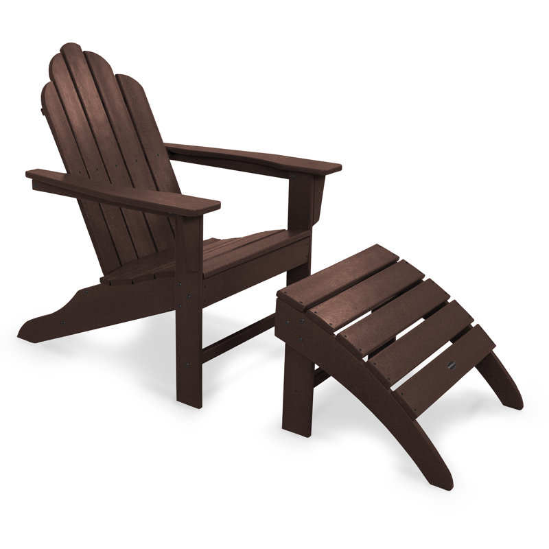 POLYWOOD Long Island Adirondack 2-Piece Set, Mahogany