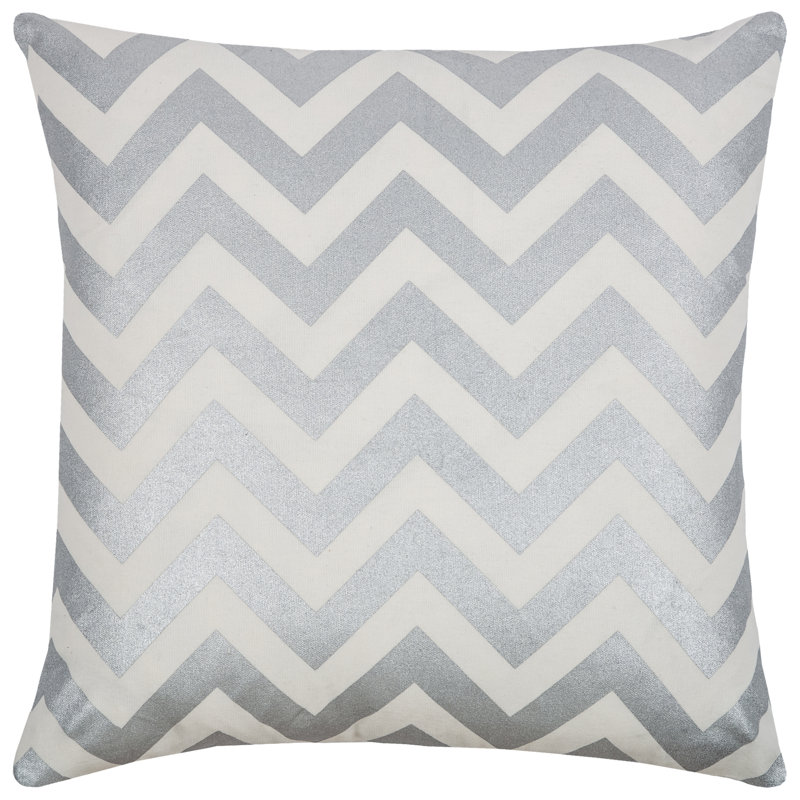   Cotton Throw Pillow, Silver