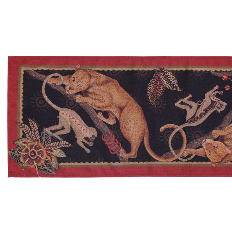 Monkey Tales Table Runner - Linen, 94" L, Night
